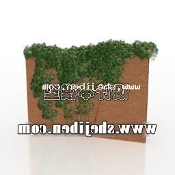 Salire sulla pianta di edera sul modello 3d del muro