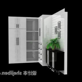 Bedroom Wardrobe White Painted Furniture 3d model