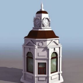 Clock Tower Architecture Building 3d model