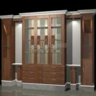 Close Cabinet Wooden Material With Glass Door