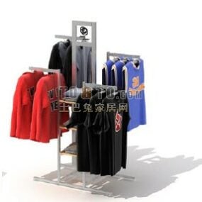 Clothing Store With Hanger Shelf 3d model