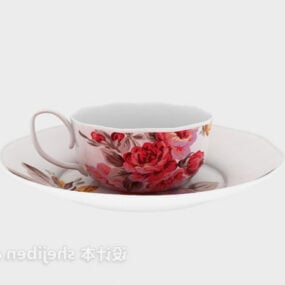 Tazza di caffè con decorazione di texture modello 3d