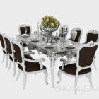 Coffee pure white with European warm dining table free 3d model .