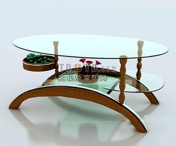Coffee Table Oval Glass Top