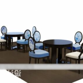 میز و صندلی قهوه چینی مدل سه بعدی