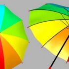 Modelo 3d de guarda-chuva colorido.