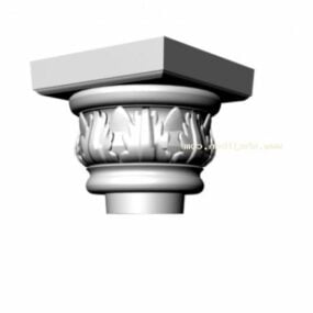 Old Column Head Carving Style 3d model
