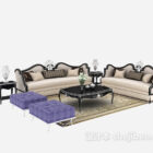 Comfortable and stylish European multiplayer sofa free 3d model .