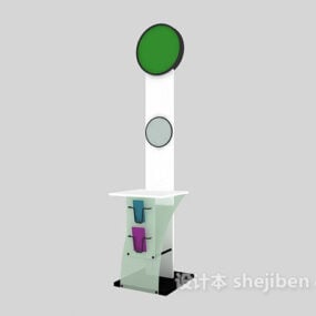 Commercial Booth With Control Button 3d model