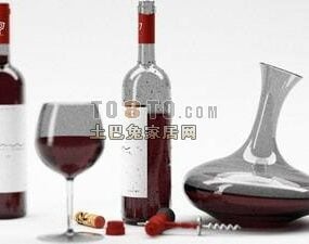 Tableware Combination Glass Wine 3d model
