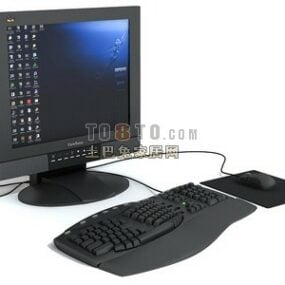 Computer With Philips Lcd Monitor 3d model