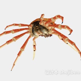 Krabbe Lowpoly Tierisches 3D-Modell