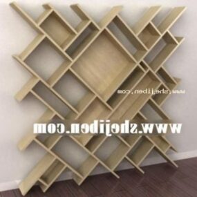 Креативна книжкова шафа Дерев'яні меблі 3d модель