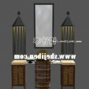3д модель креативной ручной стирки мебели с лампой декоративной
