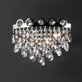 Bellissima lampada da soffitto in cristallo modello 3d