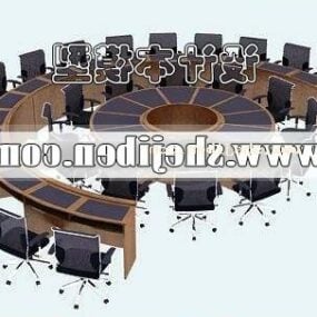 Meja Konferensi Bulat Model 3d Perabotan Modern
