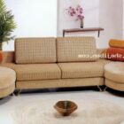 Curved multiplayer lounge sofa 3d model .