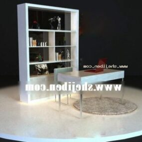 Minimalistische boekenkast met tafel 3D-model