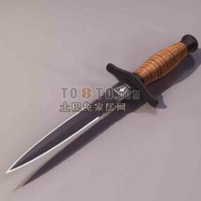 Dagger With Wood Handle 3d model