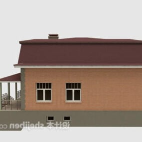 Brick Villa House 3d-modell