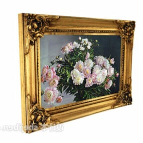 Wall Oil Painting Antique Frame 3d model