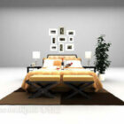 Decorative Style Bed With Wall Decorative