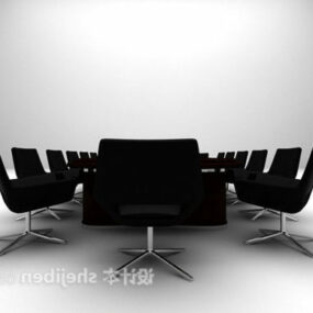 कुर्सियों के साथ मीटिंग डेस्क 3डी मॉडल