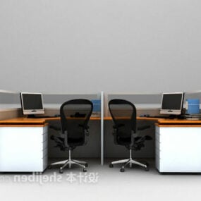 책상 식사 테이블과 의자 세트 3d 모델