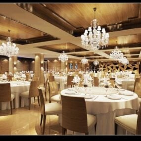 Restaurant Ballroom Interieur Scène 3D-model