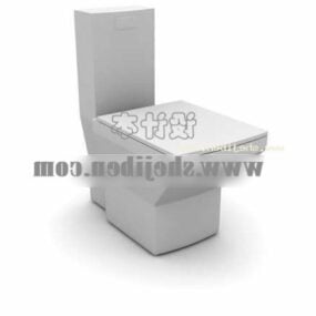 Modelo 3d de assento retangular de vaso sanitário