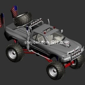 Red Truck Toy 3d model