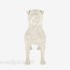 3d модель собаки з білим хутром