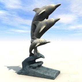 Escultura de estátua de golfinho modelo 3d