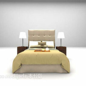 Double Bed Hotel Furniture Combination 3d model