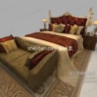 Double bed free 3d model .