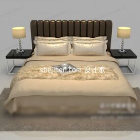 Double Bed Upholstery Back 3d model