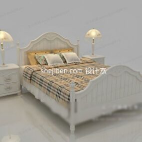木製ベッドアンティークプラットフォーム3Dモデル