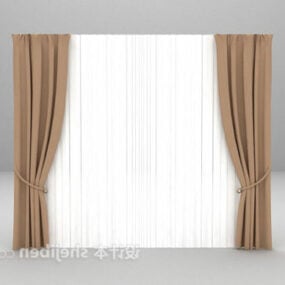 Double Layers Curtain 3d model