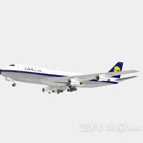 3д модель пассажирского самолета с логотипом авиакомпании