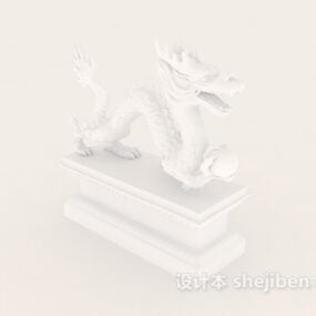 نموذج نحت التنين على الطراز الصيني ثلاثي الأبعاد