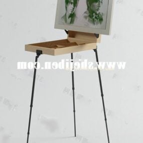 Artist Easel Wooden 3d model