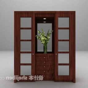 Wood Cabinet With Console Table 3d model