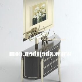Antique Display Cabinet With Decorating 3d model