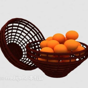 Cesta de frutas de caqui Modelo 3D