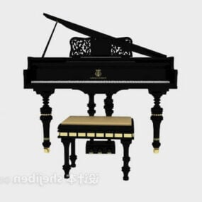 Zarif Kuyruklu Piyano 3d modeli