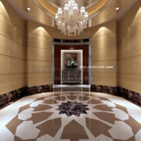 Elevator Corridor With Lighting Interior Scene 3d model