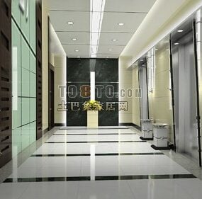 Elevator Interior With Marble Floor 3d model