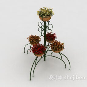 3д модель европейского цветка со стойкой-подставкой