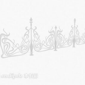 Wrought Iron Flower Fence 3d model