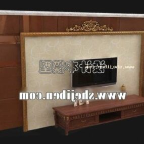 European Tv Background Wall Furniture 3d model